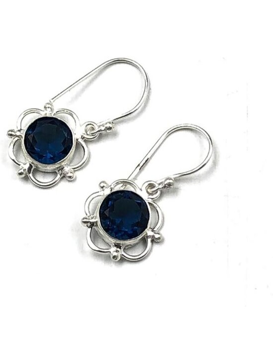 Jewelry - Topaz Teardrop Filigree Earrings 925 Sterling Silver Round Shape Earring